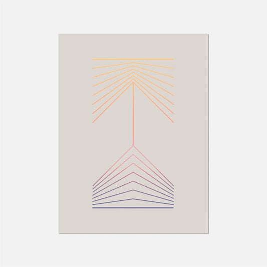 Geo Line Totem Gradient Art Print New Visual Things