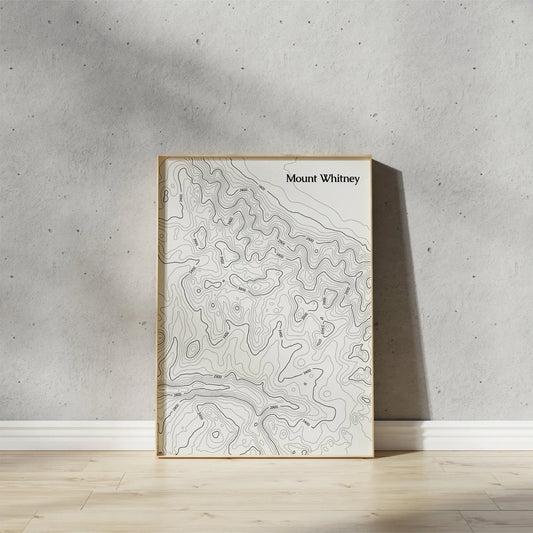 Mount Whitney Topographic Map Poster