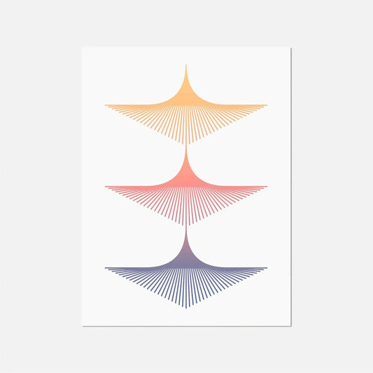 Wings Gradient, Abstract Deco Art Print-Art Prints-New Visual Things