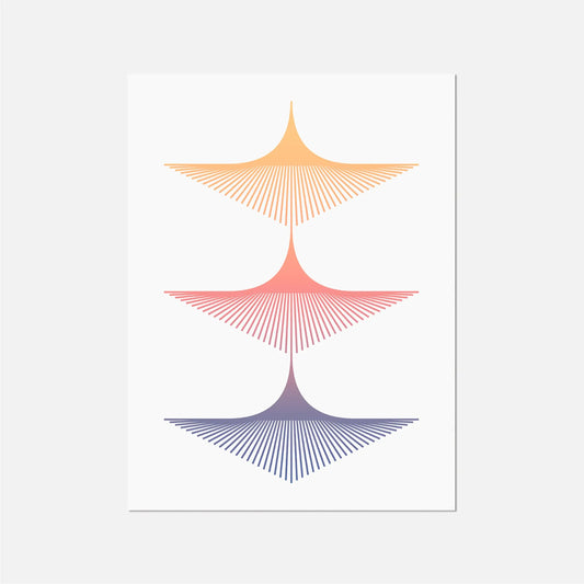 Wings Gradient, Abstract Deco Art Print New Visual Things