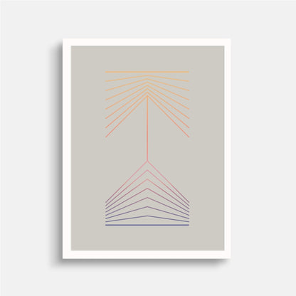 Geo Line Totem Gradient Art Print,