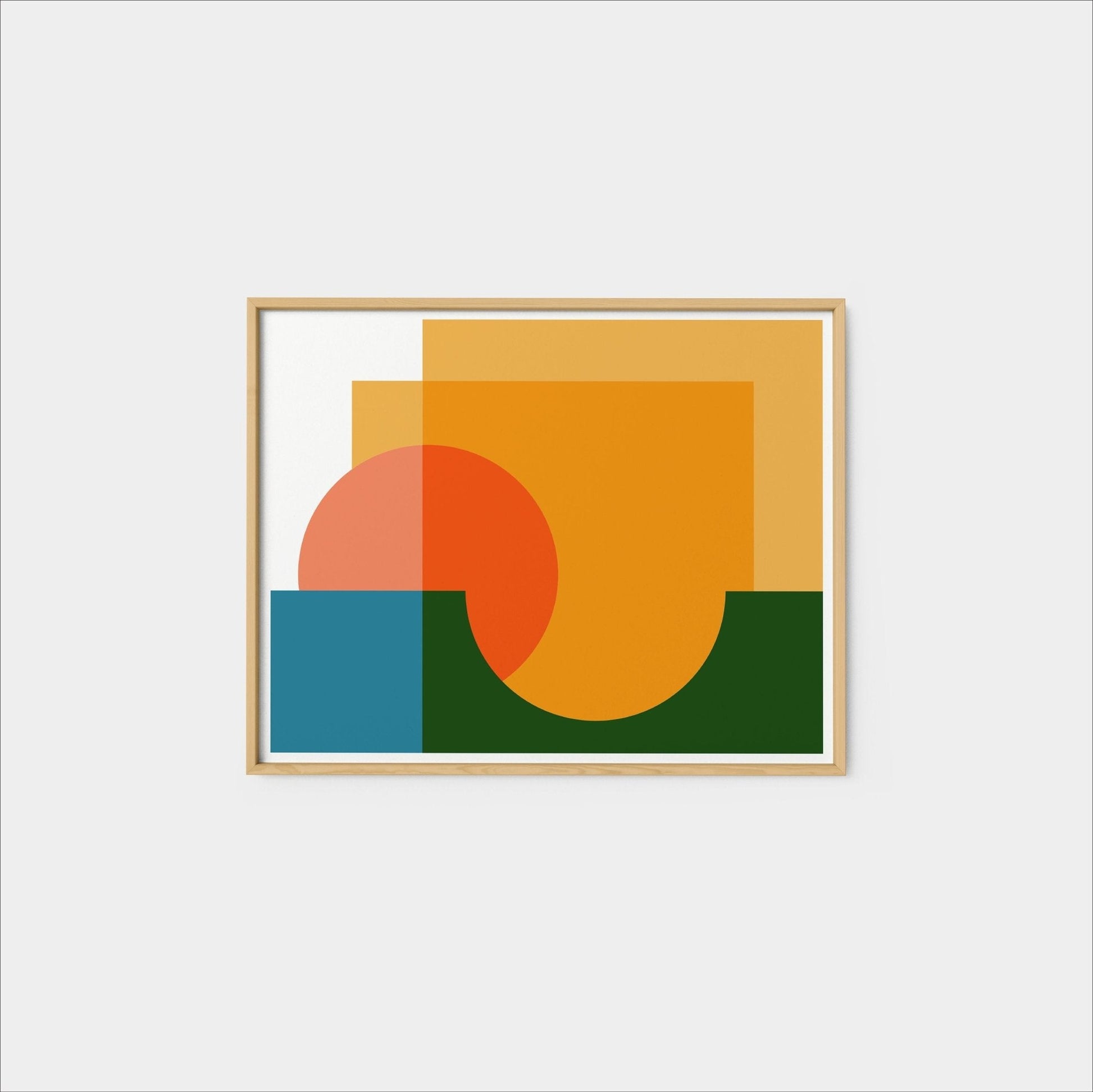 Geo Vista Print, Sun Wall Art, Modern