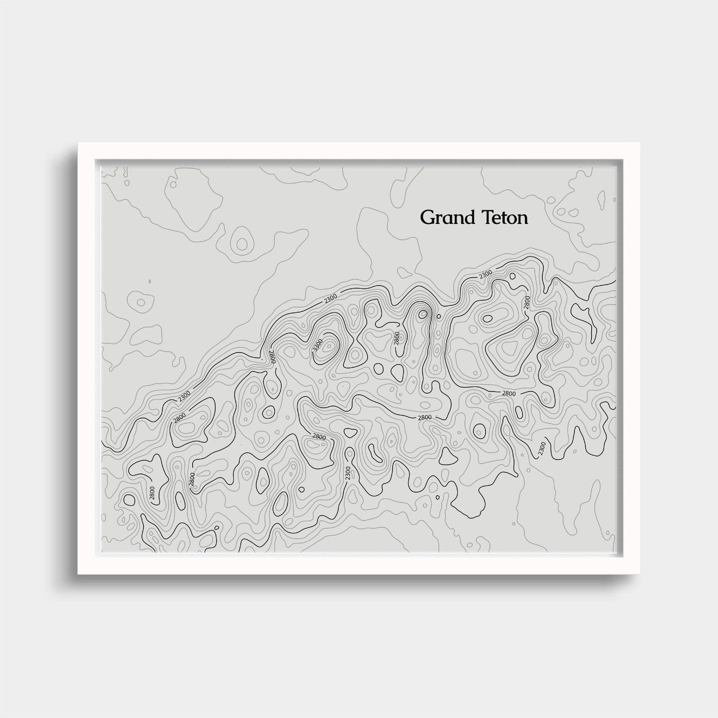 Grand Teton Topographic Map Poster,