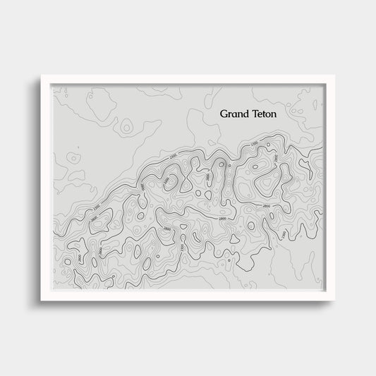 Grand Teton Topographic Map Poster,