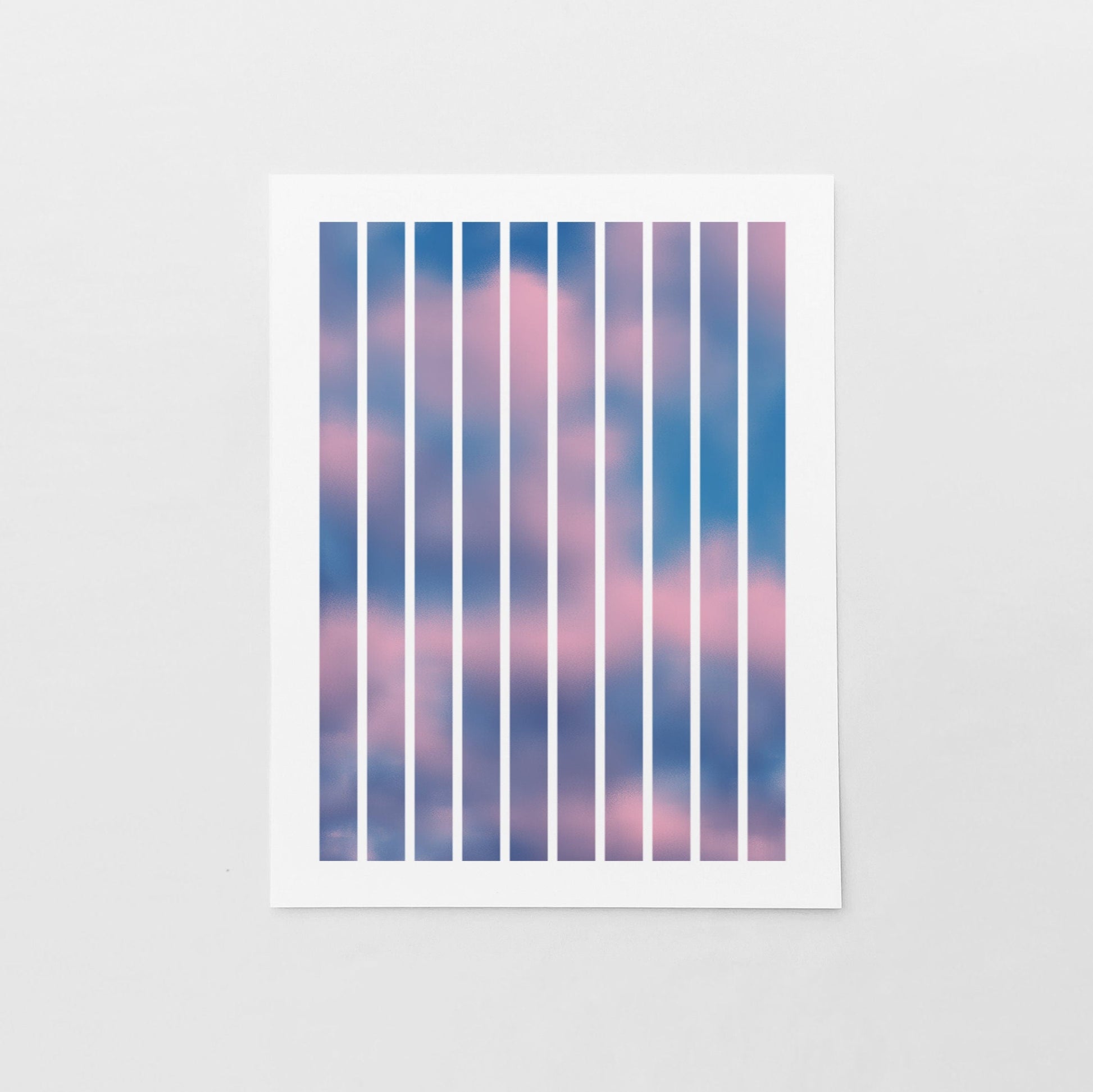 Pink Cloud Line Art Print, Modern