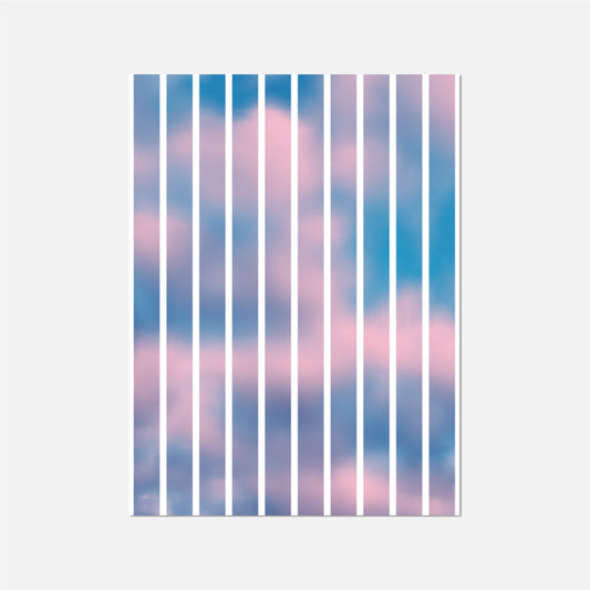 Pink Cloud Line Art Print, Modern